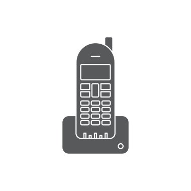 Kablosuz Telefon vektör simgesi iletişimi beyaz arkaplanda izole edildi