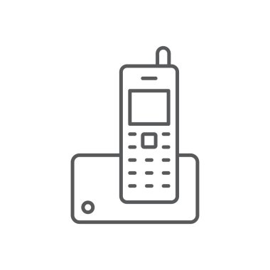 Kablosuz Telefon vektör simgesi iletişimi beyaz arkaplanda izole edildi