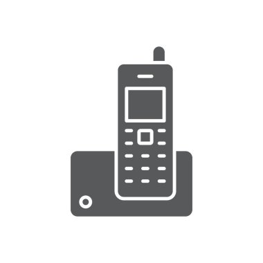 Kablosuz Telefon vektör simgesi iletişimi beyaz arkaplanda izole edildi