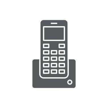 Kablosuz Telefon vektör simgesi iletişimi beyaz arkaplanda izole edildi