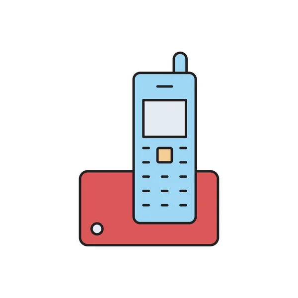 Cordless Telefono Vettoriale Icona Simbolo Comunicazione Isolato Sfondo Bianco — Vettoriale Stock