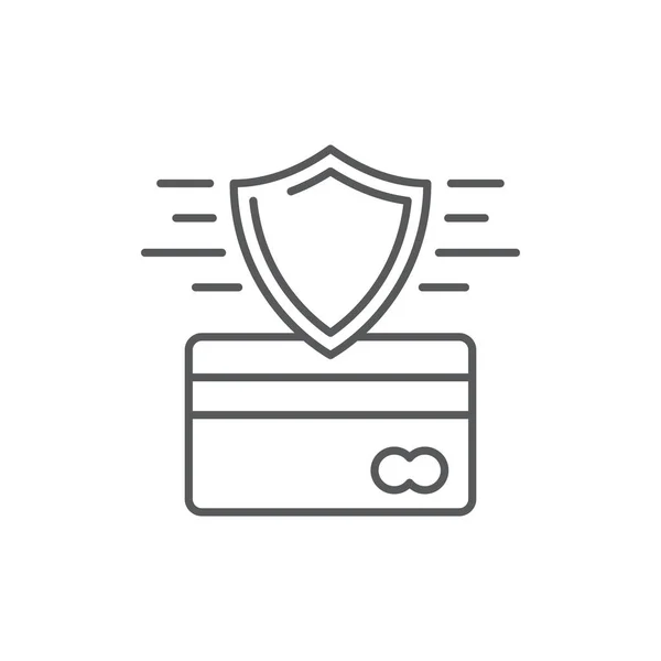 Simbolo Icona Vettoriale Sicurezza Della Carta Credito Isolato Sfondo Bianco — Vettoriale Stock