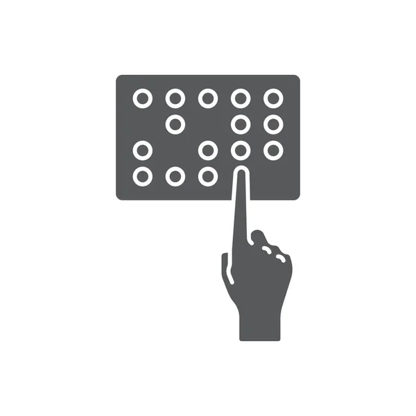 Discapacidad Icono Vectorial Ciego Símbolo Braille Aislado Sobre Fondo Blanco — Vector de stock