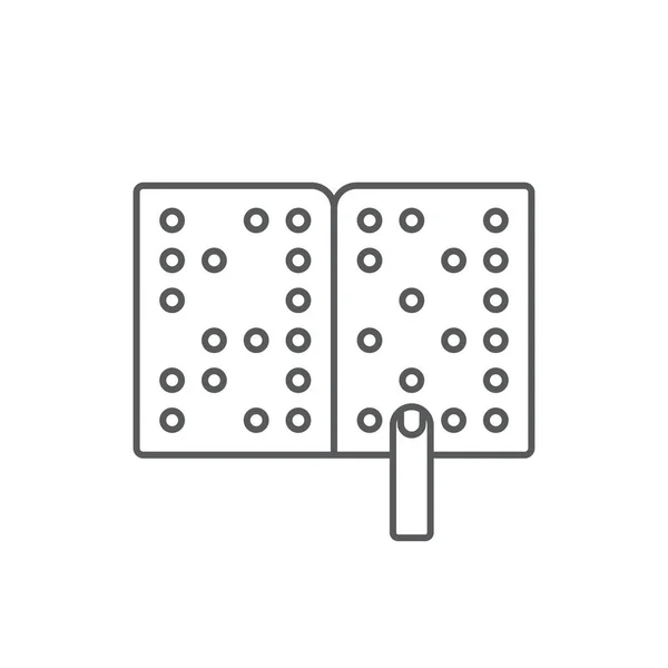 Discapacidad Icono Vectorial Ciego Símbolo Braille Aislado Sobre Fondo Blanco — Archivo Imágenes Vectoriales