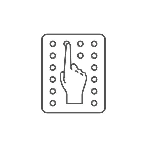 Disabilità Cieca Icona Vettoriale Simbolo Braille Isolato Sfondo Bianco — Vettoriale Stock