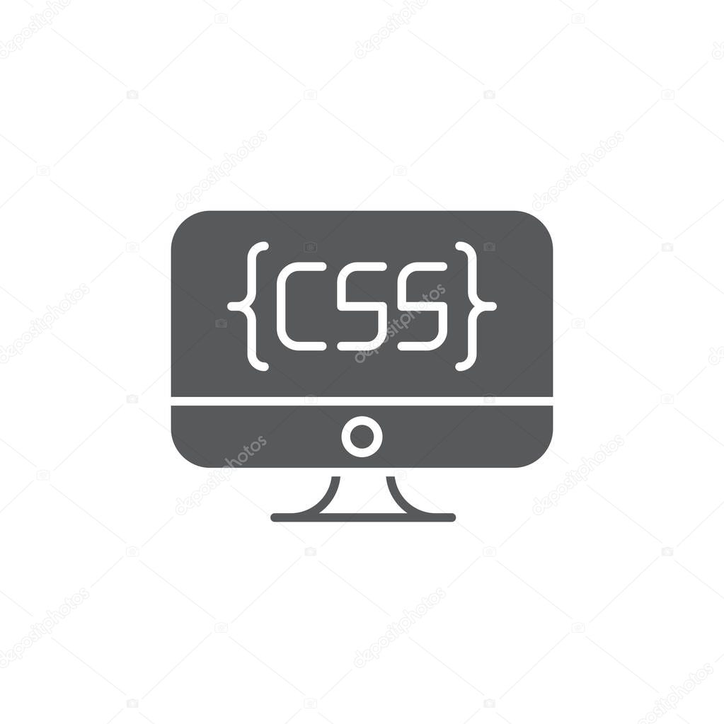 Computer Programming vector icon symbol isolated on white background