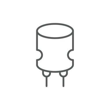 Elektronik kapasitör vektör simgesi beyaz arkaplanda izole edildi