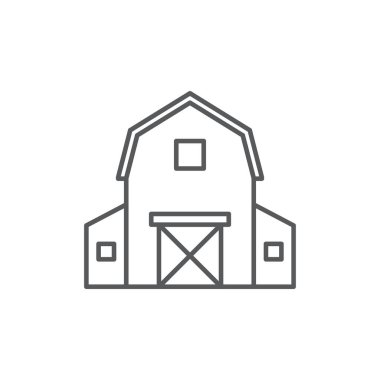 Beyaz arkaplanda izole çiftlik ahırı vektör simgesi