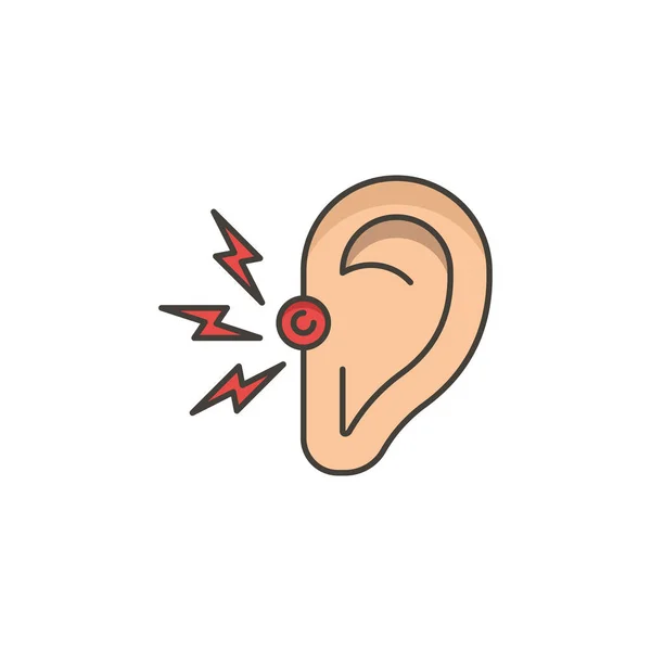 Ear pain vector icon symbol medical isolated on white background