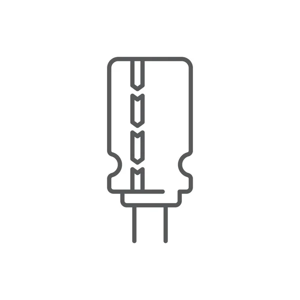 Elektronisk Kondensator Vektor Symbol Isolerad Vit Bakgrund — Stock vektor