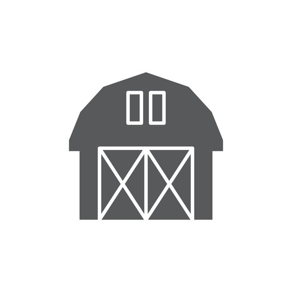 Farm barn vector icon symbol isolated on white background