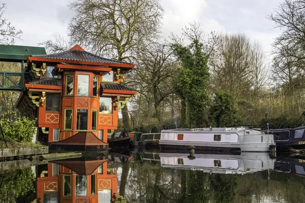 Chinese restaurant in a boat — Stock Photo, Image