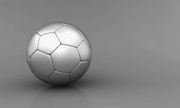 Bola Futebol Sobre Fundo Brilhante Fundo Desportivo Futebol Renderização — Fotografia de Stock