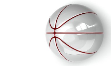 Beyaz arka planda basketbol topu. Spor. 3d oluşturma.