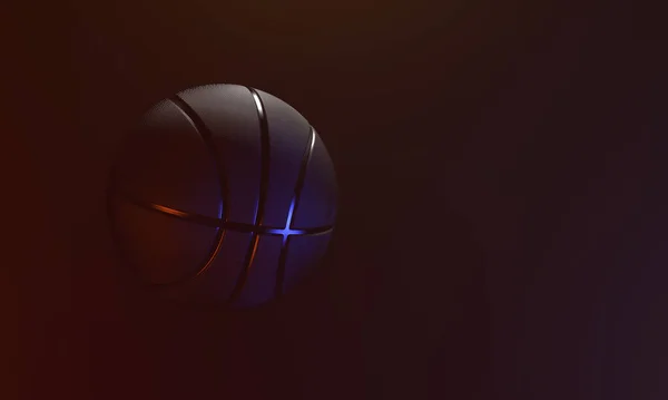 Basketball Ball Black Background Sport Rendering — Stock Photo, Image