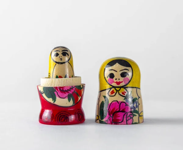 Open Russian Traditional Russian Doll Toy Which Another Russian Doll — Stock Photo, Image