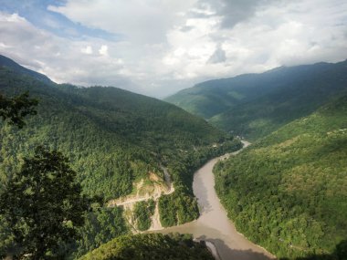 Lovers meet view point with a nice view of two rivers meeting point.