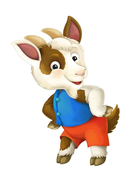 Cartoon happy and funny goat — Stock Photo, Image