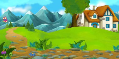 Geleneksel çiftlikte mutlu ve komik sahne