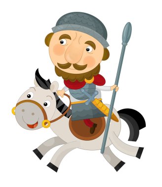 Karikatür mutlu ve komik şövalye ve Kral 