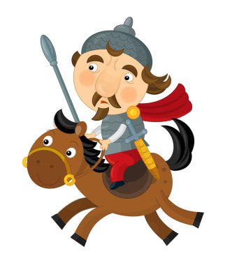 Karikatür mutlu ve komik şövalye ve Kral 