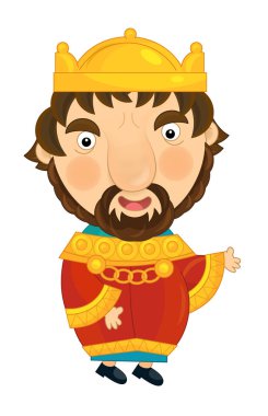 Karikatür mutlu ve komik şövalye ve Kral