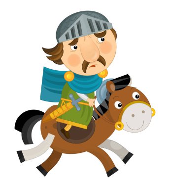 Karikatür mutlu ve komik şövalye ve Kral 