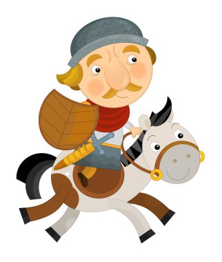 Karikatür mutlu ve komik şövalye ve Kral 