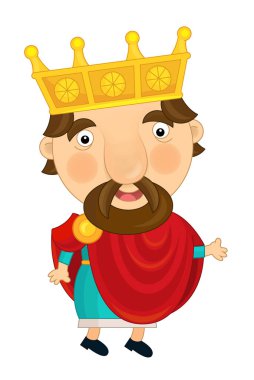 Karikatür mutlu ve komik şövalye ve Kral