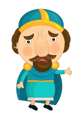 Karikatür mutlu ve komik şövalye ve Kral