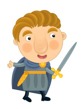 Karikatür mutlu ve komik şövalye ve Kral 