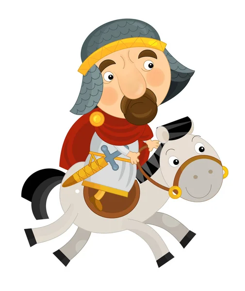 Cartoon happy and funny knight or king — Stock Photo, Image