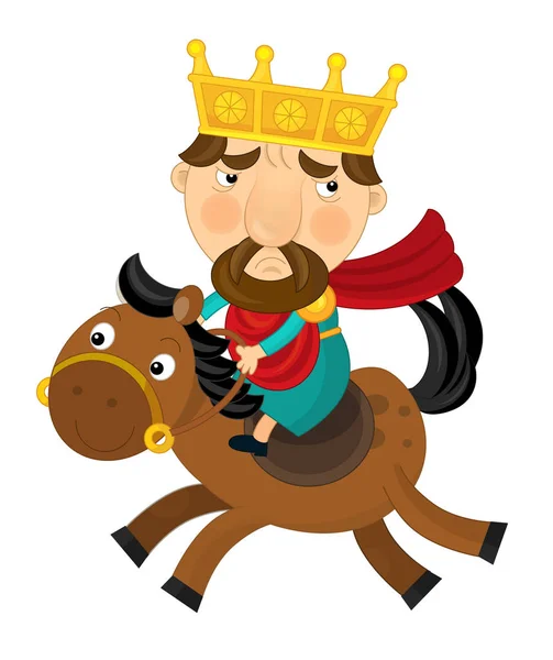 Cartoon happy and funny knight or king — Stock Photo, Image