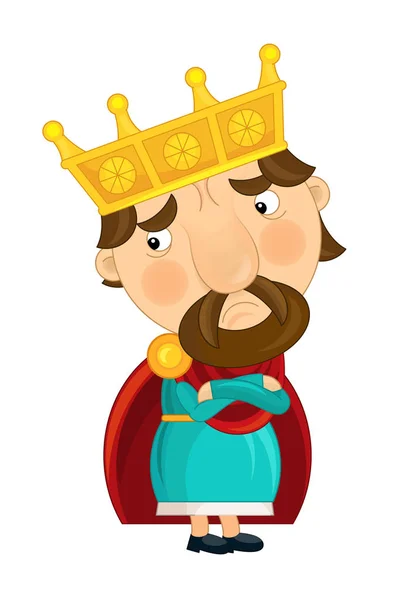 Cartoon happy and funny knight or king — Stock Photo, Image