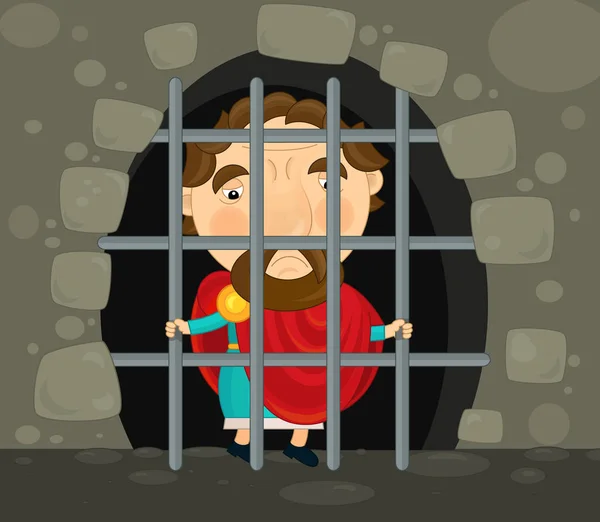 funny knight or king imprisoned