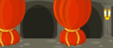 Çizgi film boş sahne kale odası 