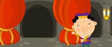 Kale odasında genç Prens ile sahne