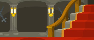 Çizgi film boş sahne kale odası