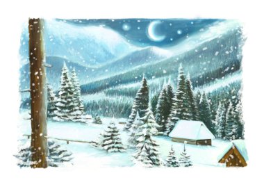 Noel kış mutlu sahne