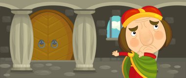 Karikatür mutlu ve komik şövalye ve Kral 