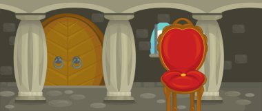 Çizgi film boş sahne kale odası 