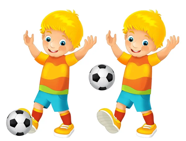 Cartoon children playing football