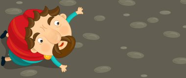 Karikatür mutlu ve komik şövalye ve Kral