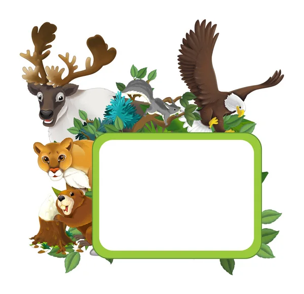 Cartoon frame with animals — Stock Photo, Image