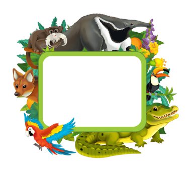 Çizgi film çerçeve farklı hayvanlarla