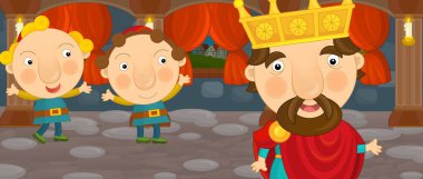 Şövalye ve Kral ile çizgi film sahne