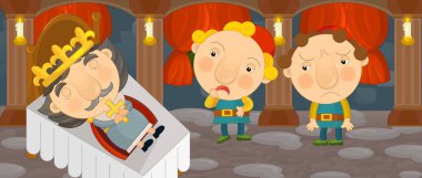 Şövalye ve Kral ile çizgi film sahne 