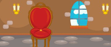 Çizgi film boş sahne kale odası