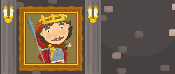 Desenhos animados cavaleiro feliz e engraçado ou rei — Fotografia de Stock