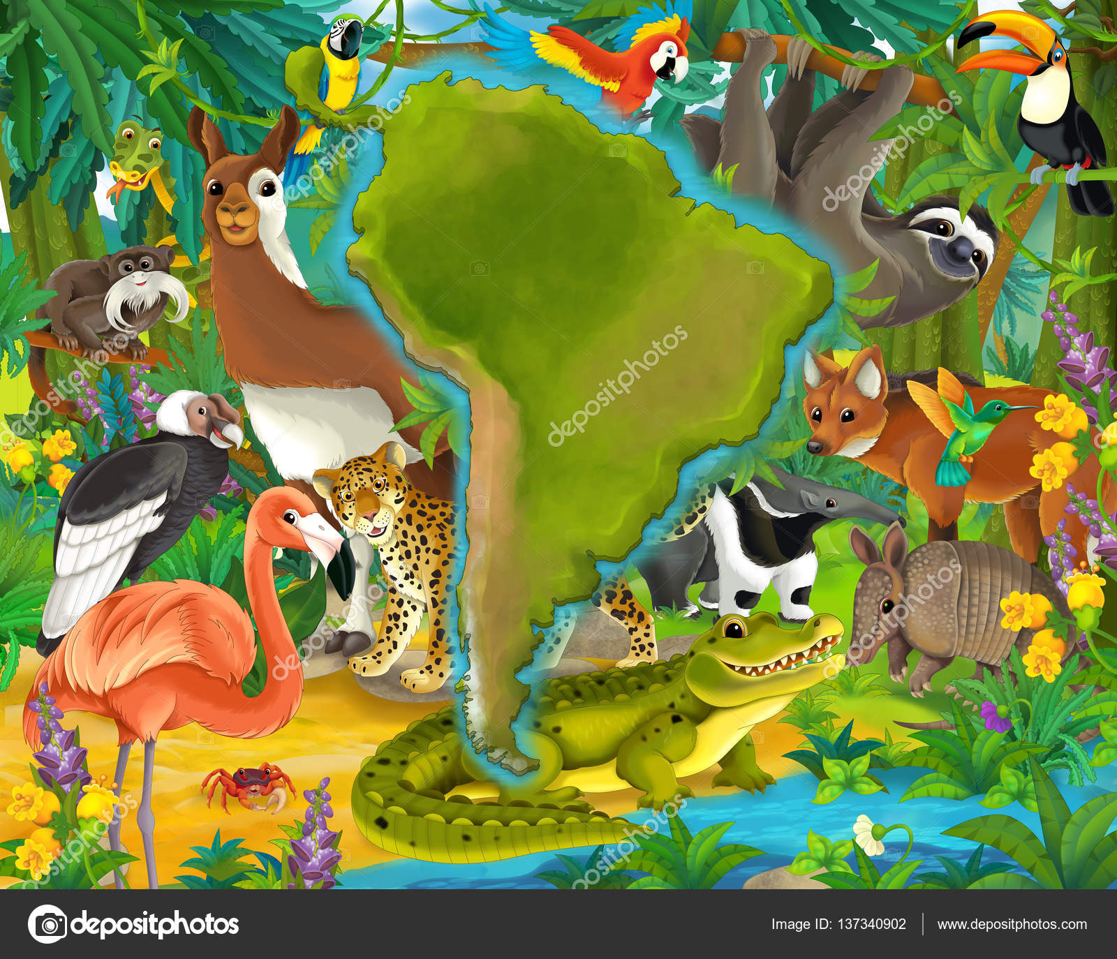 Cartoon animals south america — Stock Photo © agaes8080 ...